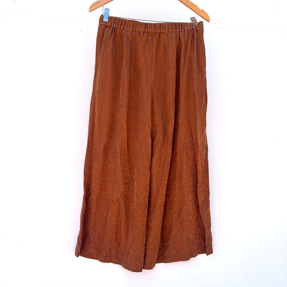 A.L.C. Silk Jameson Cropped Wide Leg Luxury Trousers Pants Rust Leopard 4 ALC - Picture 3 of 8